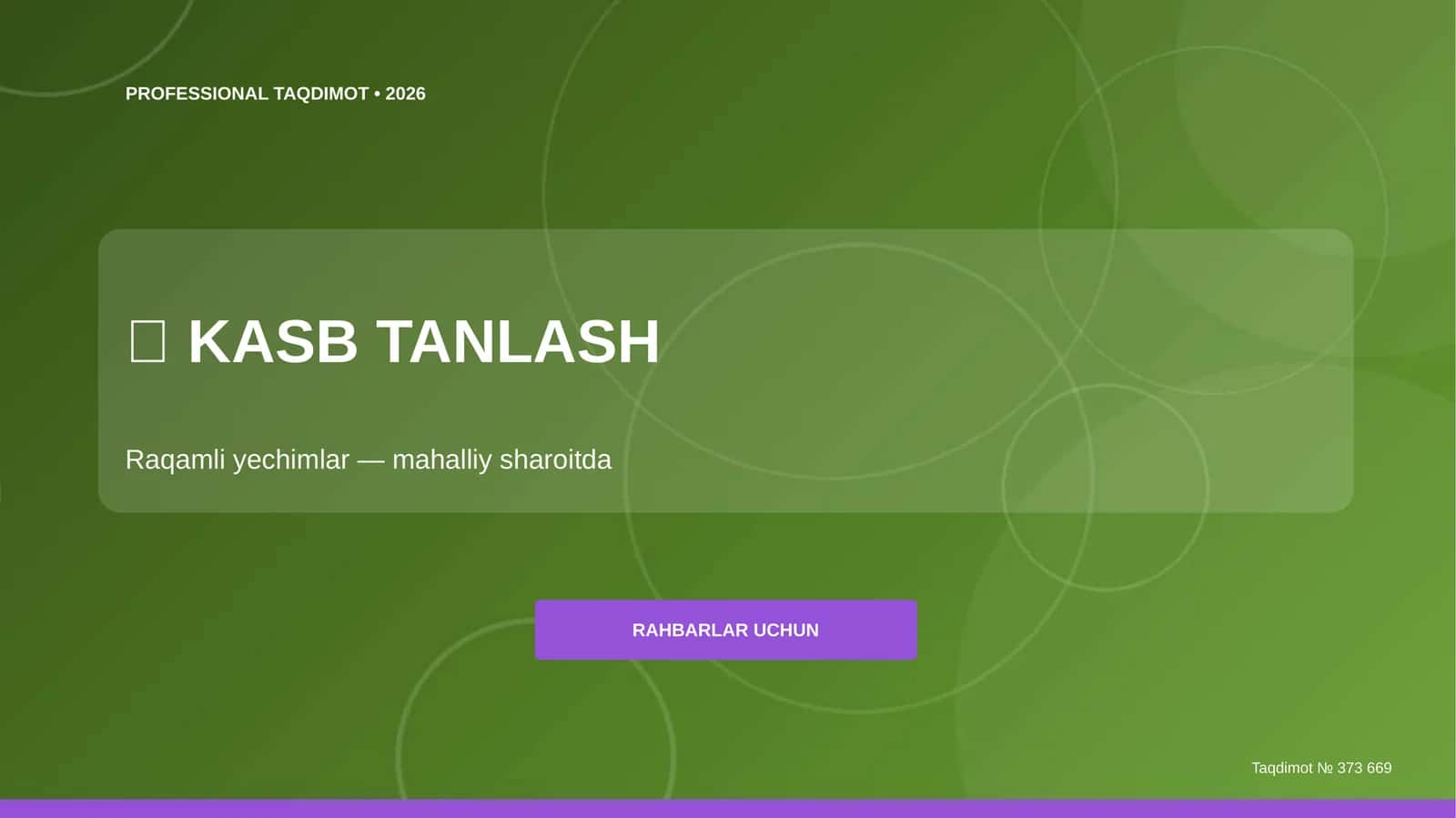 TAQDIMOT • 2026