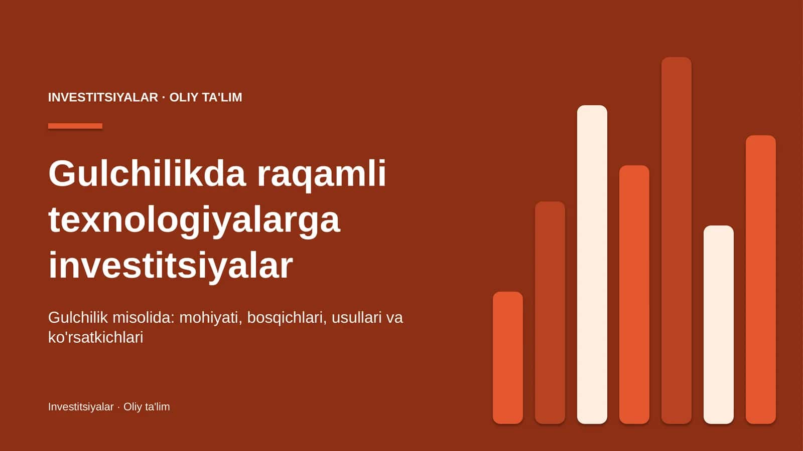 Gulchilikda raqamli texnologiyalarga investitsiyalar