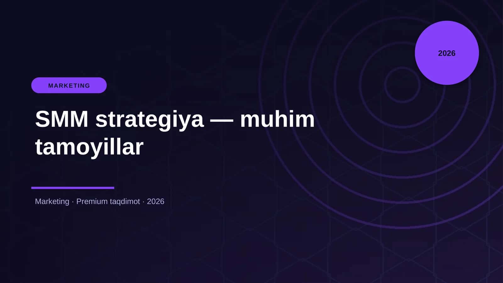 SMM strategiya — muhim tamoyillar