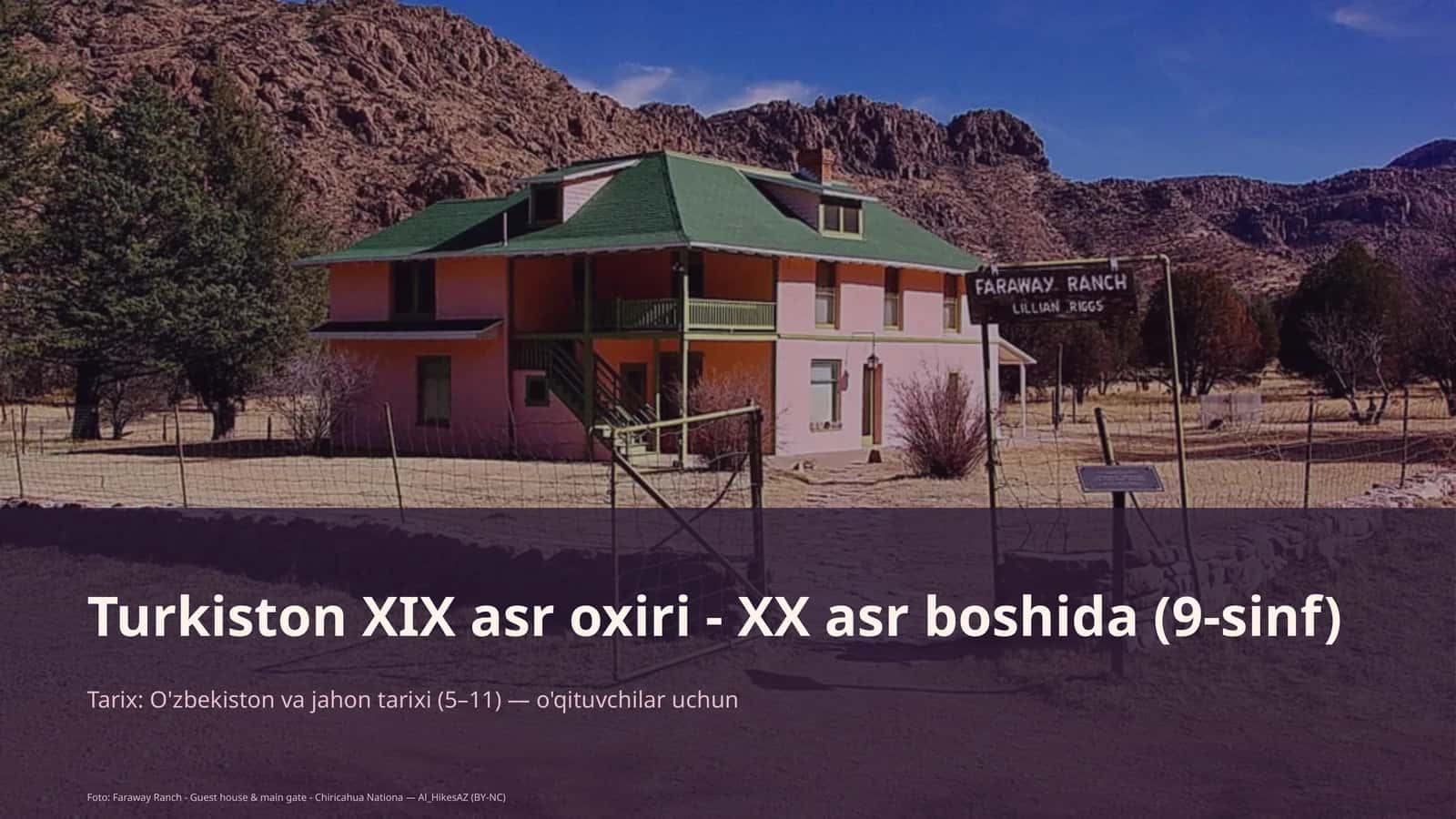 Turkiston XIX asr oxiri - XX asr boshida (9-sinf)