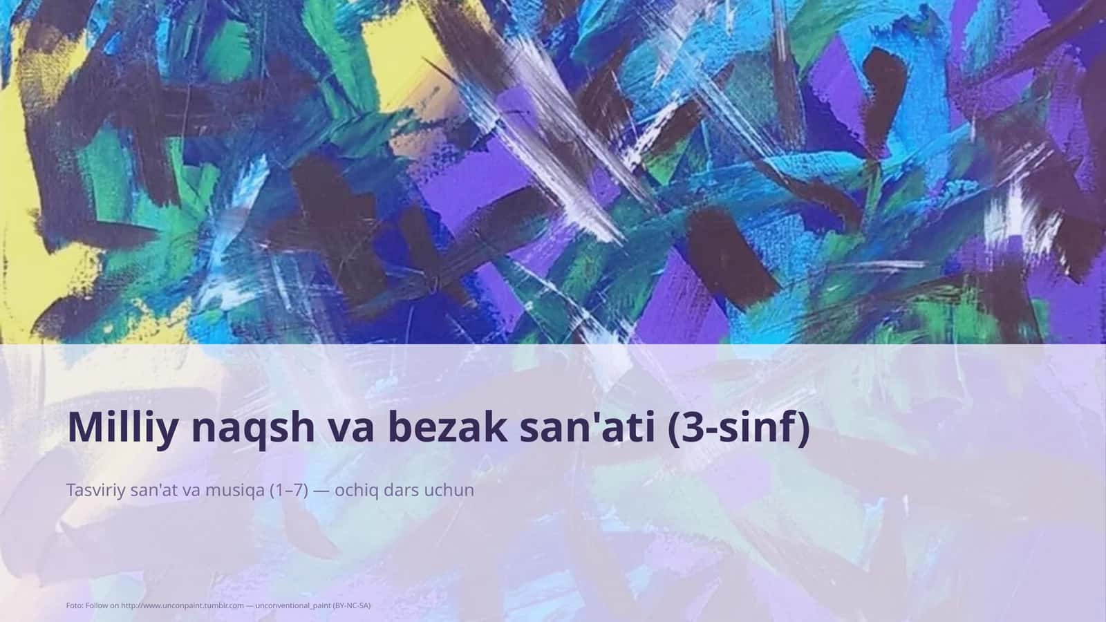 Milliy naqsh va bezak san'ati (3-sinf)
