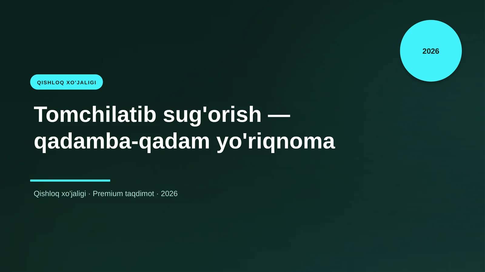 Tomchilatib sug'orish — qadamba-qadam yo'riqnoma