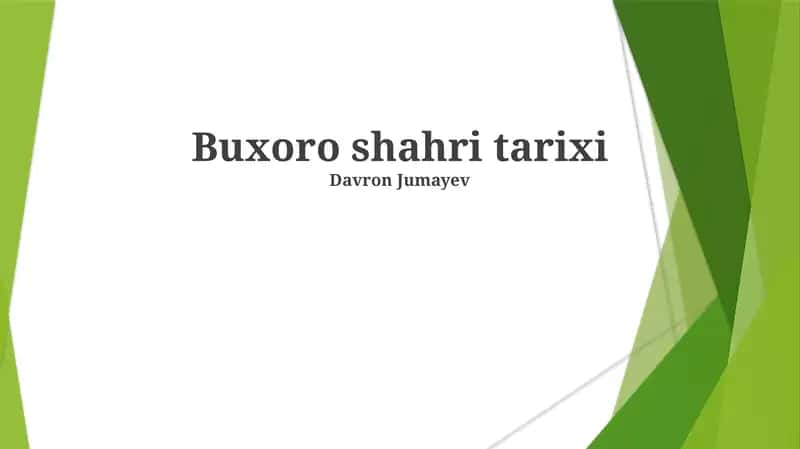 Buxoro shahri tarixi