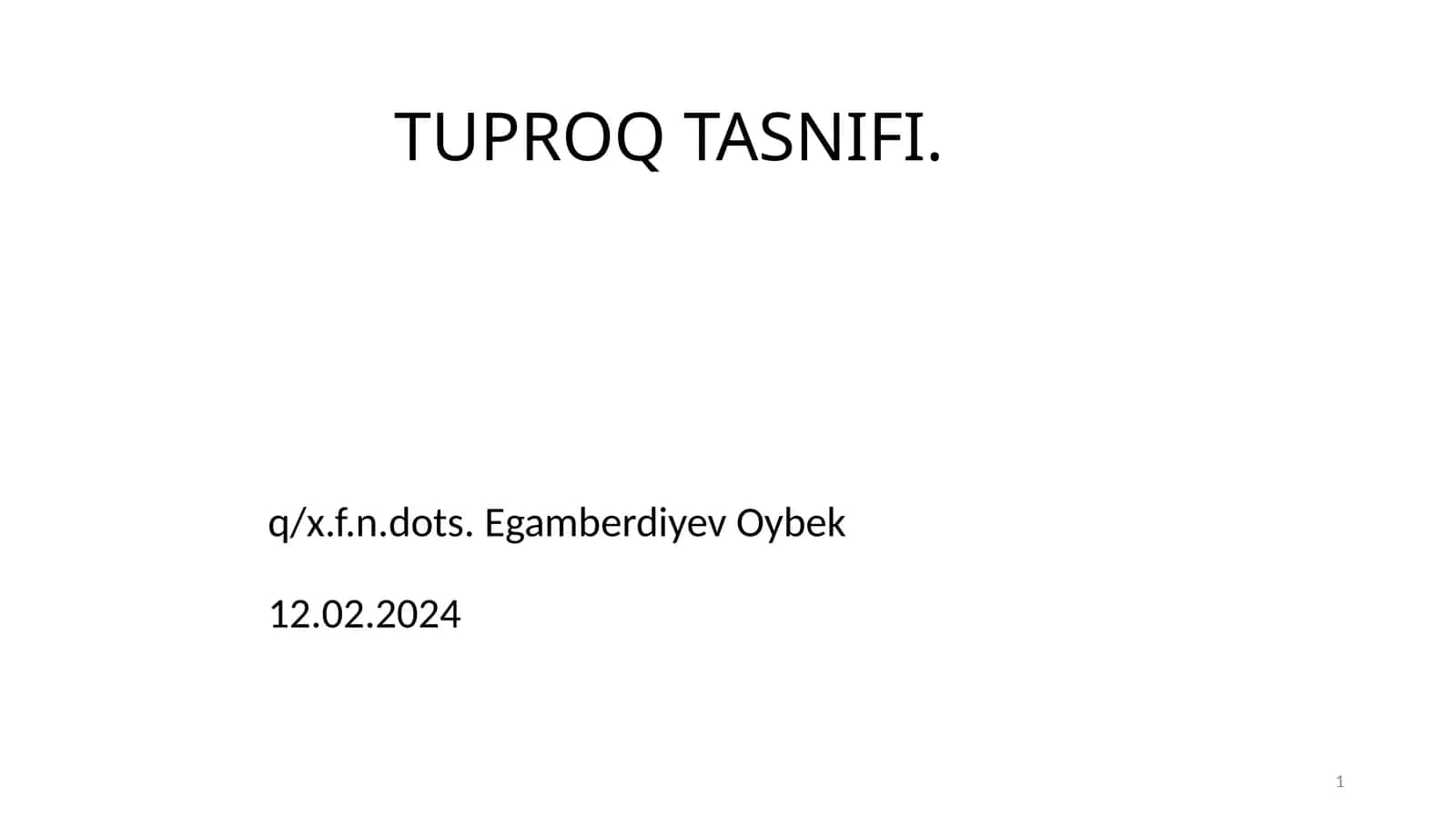 TUPROQ TASNIFI