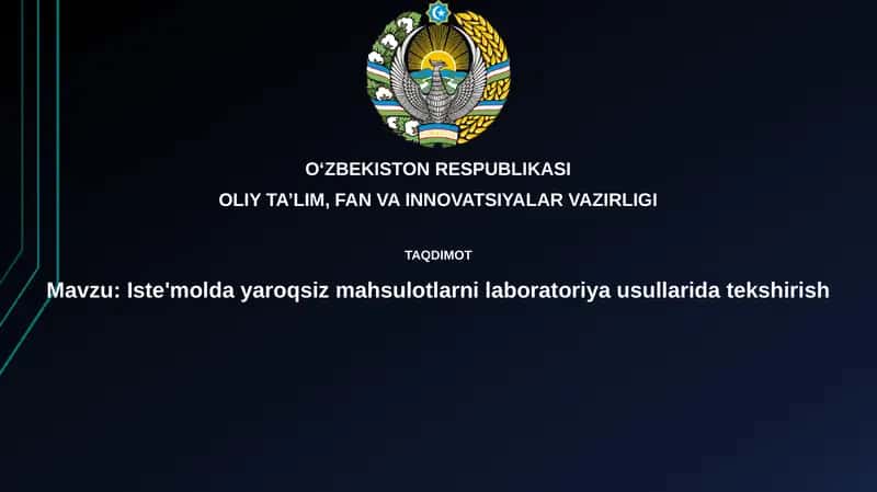Yaroqsiz mahsulotlarni sinash uchun laboratoriya usullari
