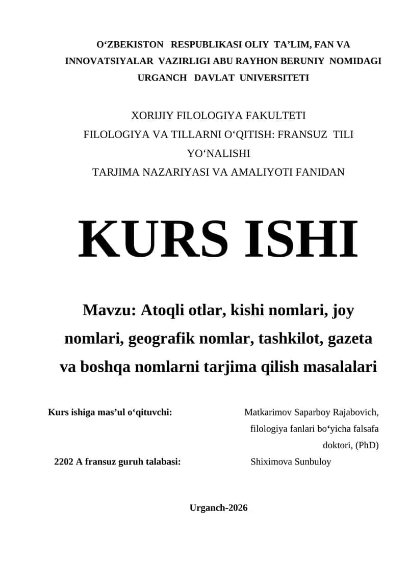 ATOQLI OTLAR, KISHI NOMLARI, JOY NOMLARI, GEOGRAFIK NOMLAR, TASHKILOT