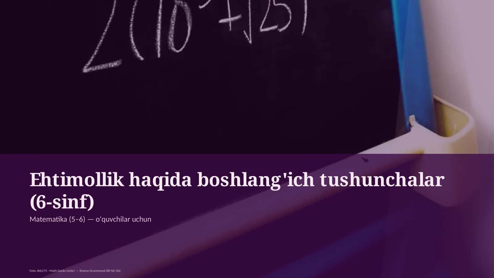 Ehtimollik haqida boshlang'ich tushunchalar (6-sinf)