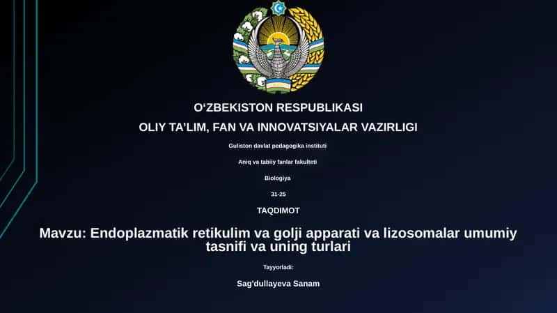 Endoplazmatik retikulim va golji apparati va lizosomalar