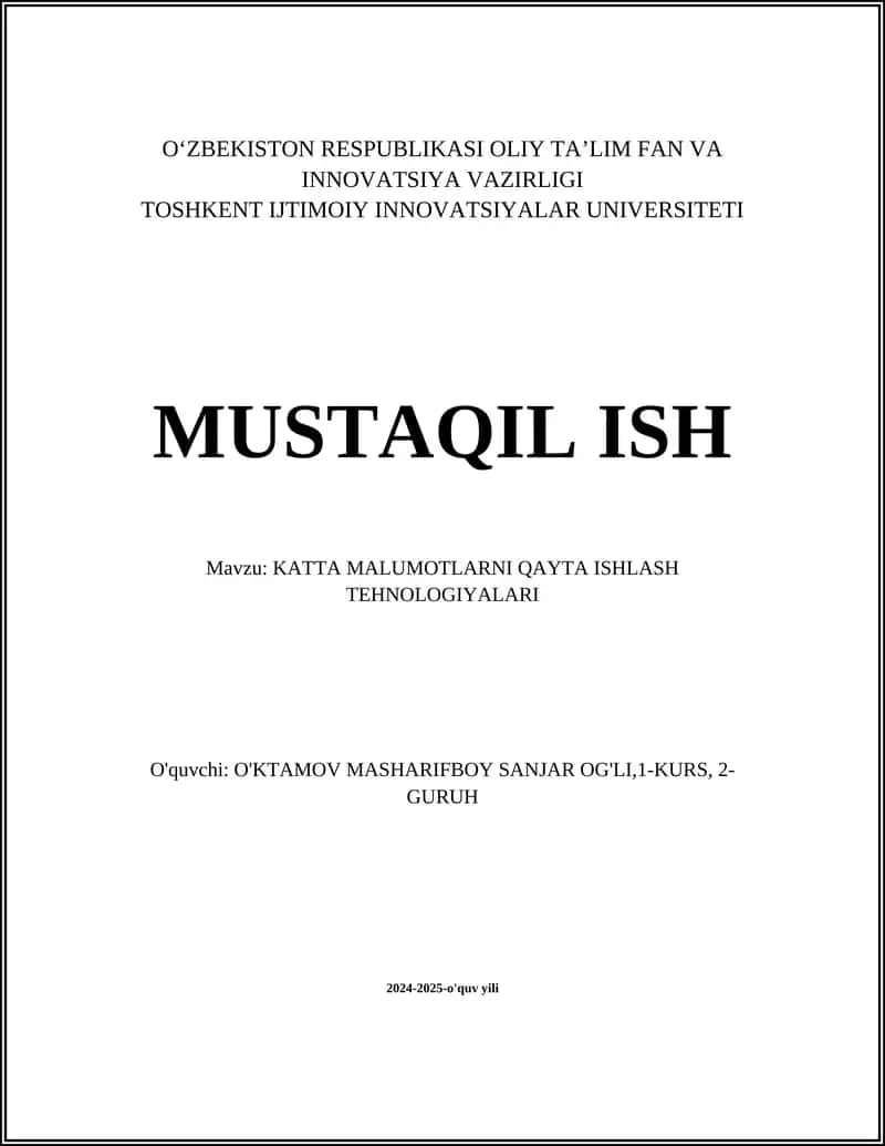 Ma'lumotlar bazalarini boshqarish tizimlari (DBMS)