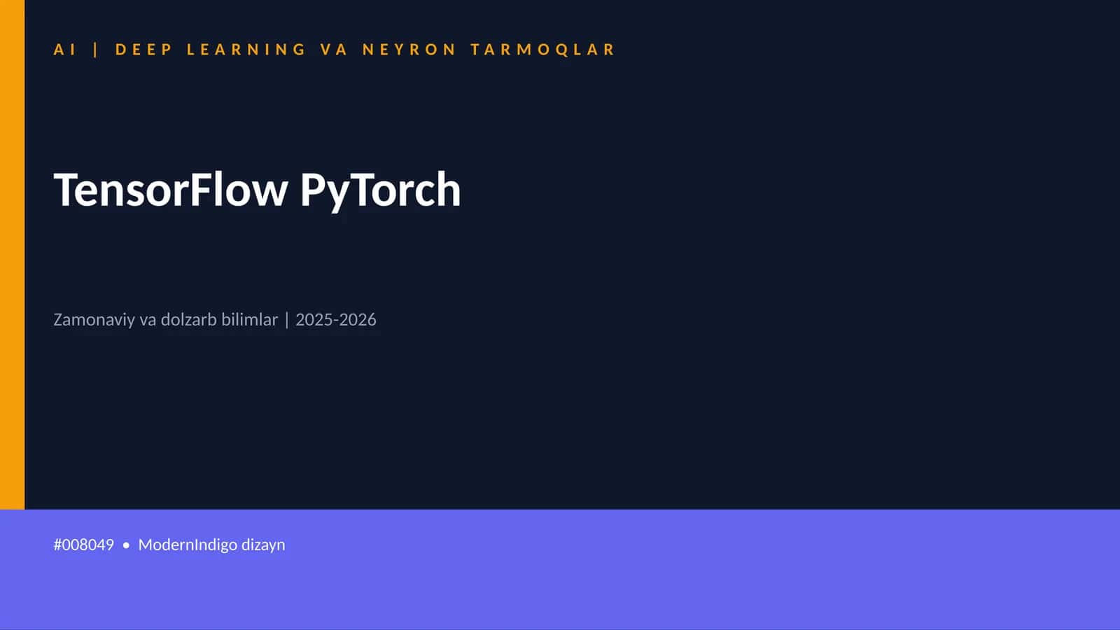 AI | DEEP LEARNING VA NEYRON TARMOQLAR