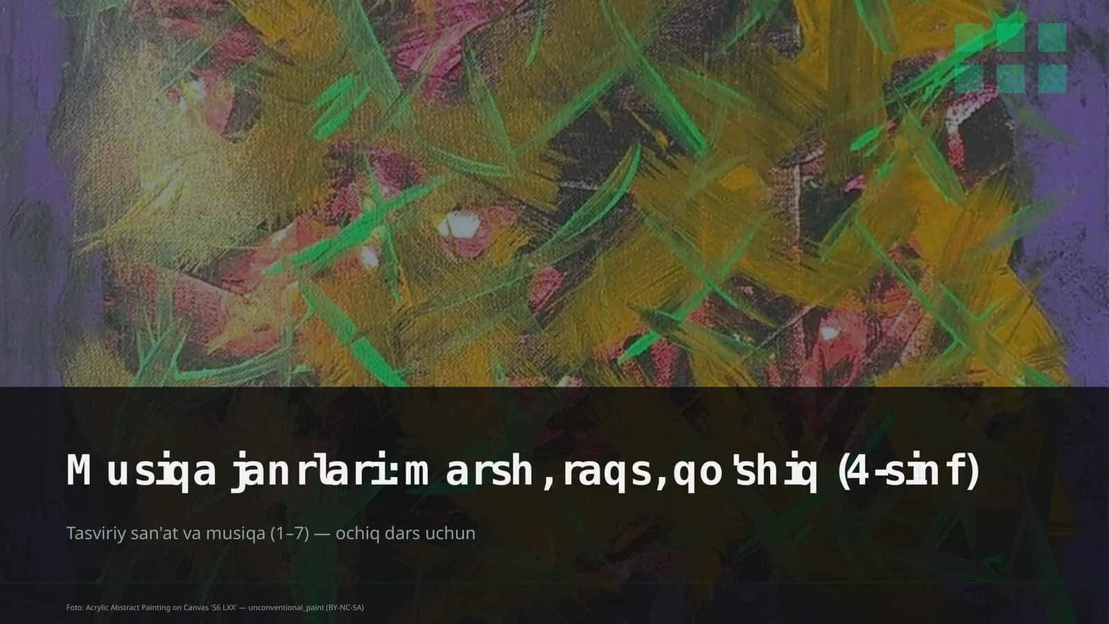 Musiqa janrlari: marsh, raqs, qo'shiq (4-sinf)