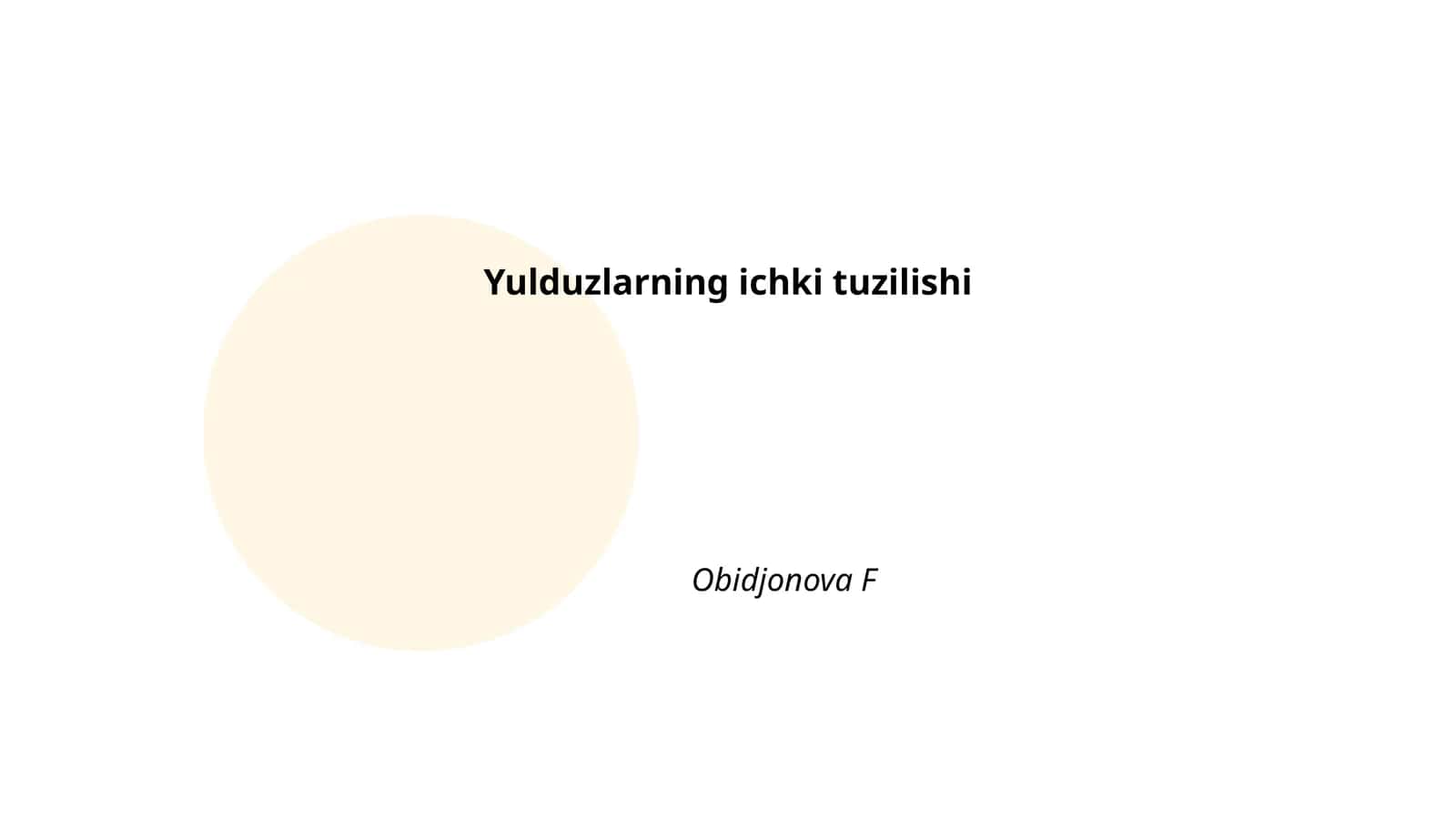 Yulduzlarning ichki tuzilishi