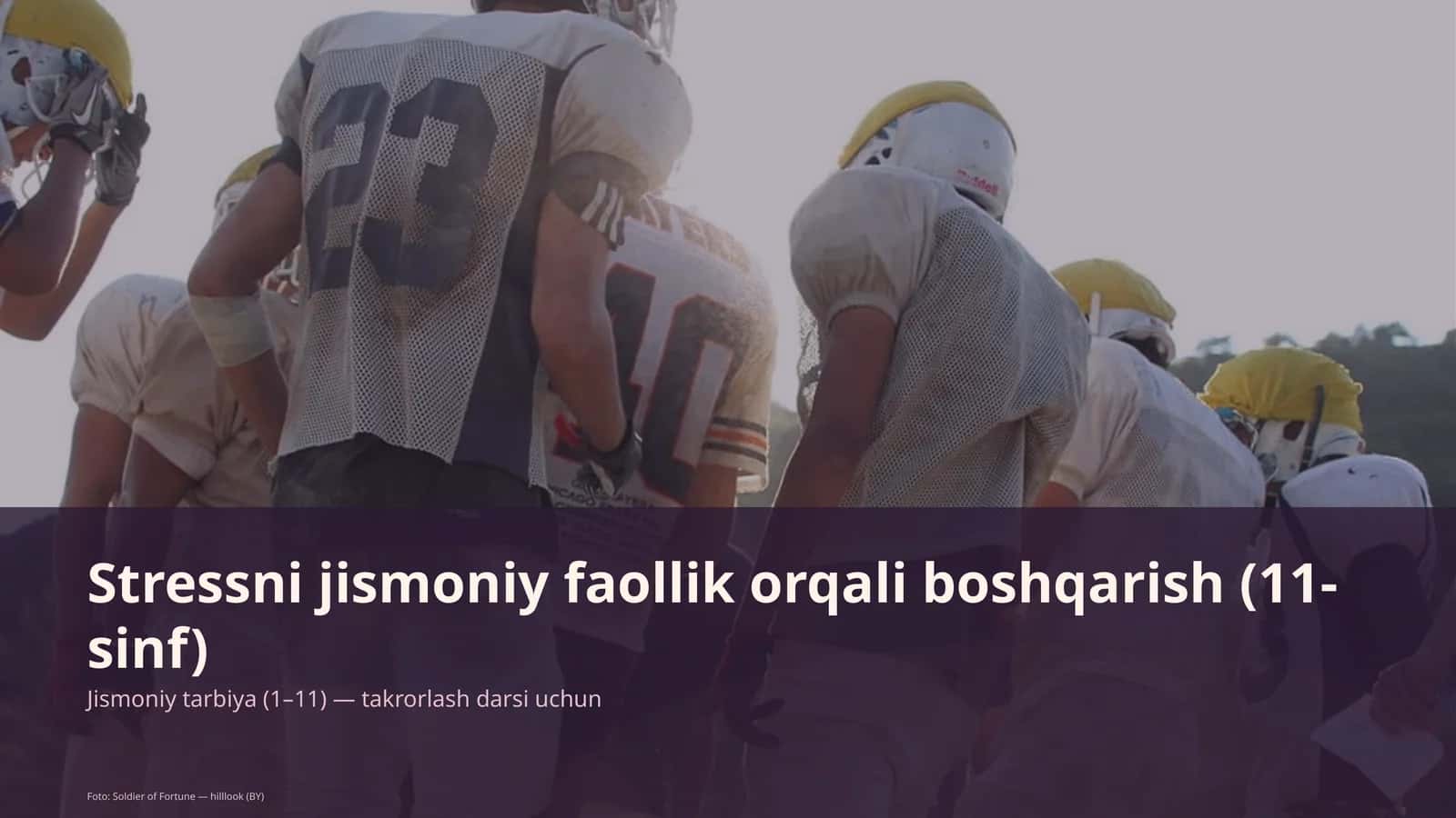 Stressni jismoniy faollik orqali boshqarish (11-sinf)