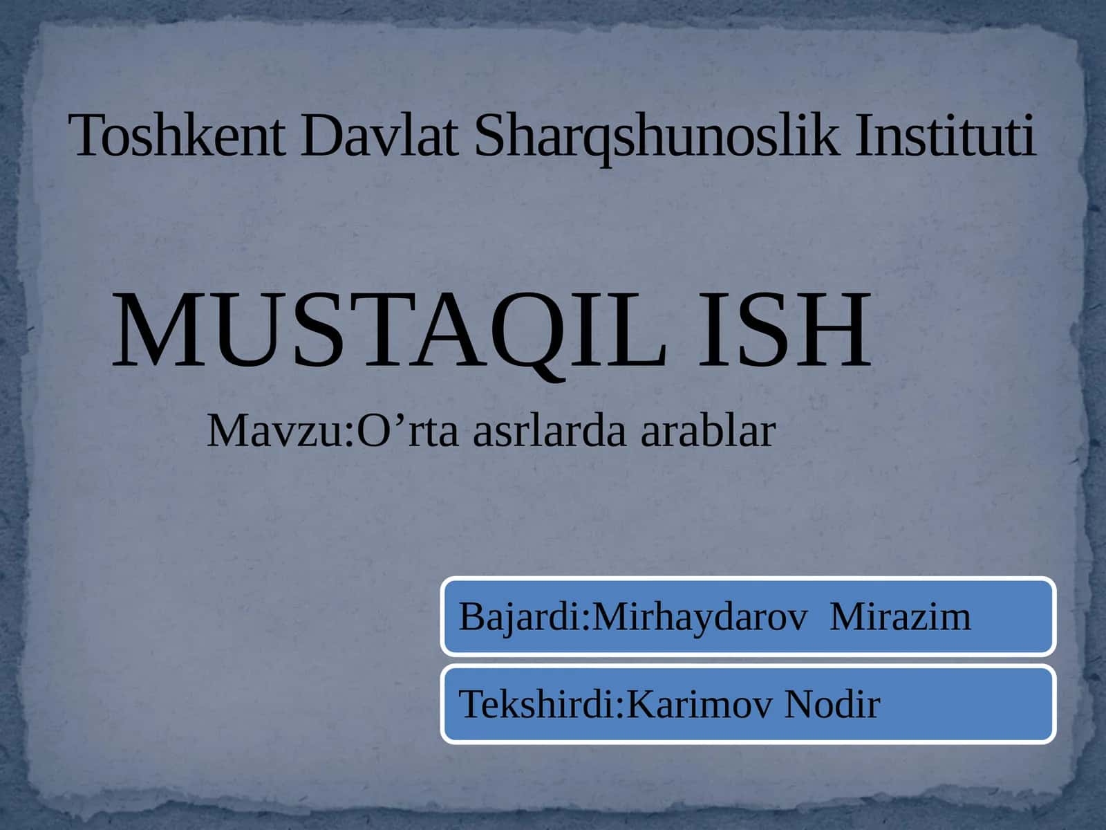 O’rtaasrlarda arablar