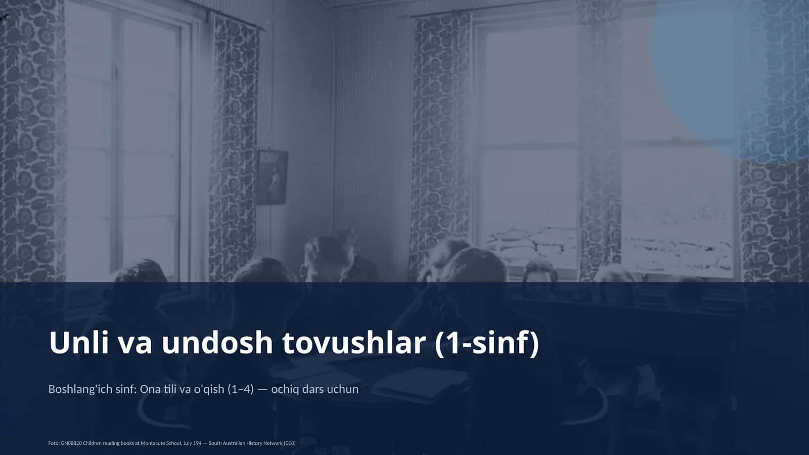 Unli va undosh tovushlar (1-sinf)
