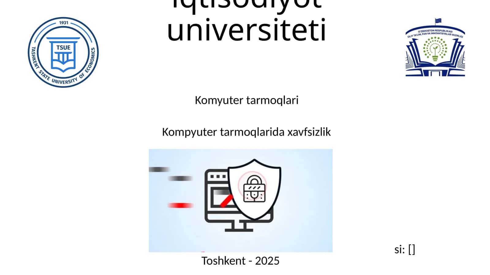 Kompyuter tarmoqlarida xavfsizlik