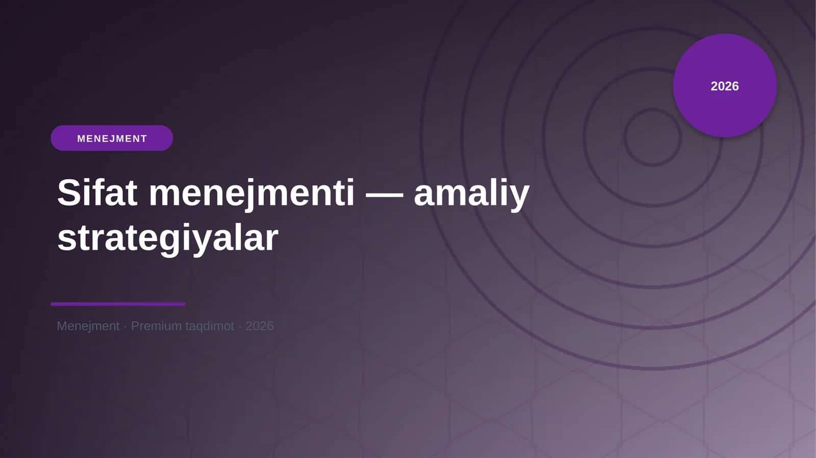 Sifat menejmenti — amaliy strategiyalar
