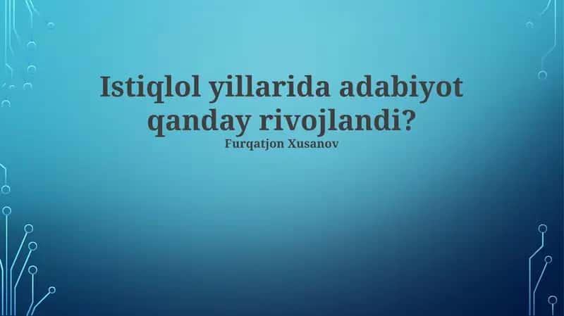 Adabiy Tanqid va Adabiyotshunoslik