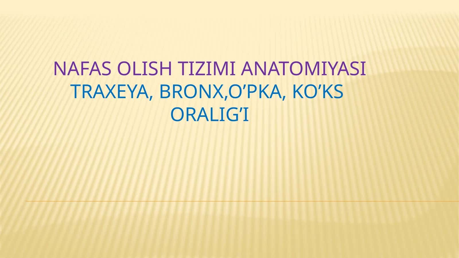 Nafas olish tizimi anatomiyasi
