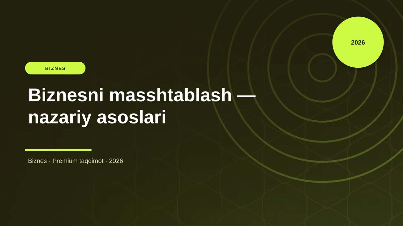 Biznesni masshtablash — nazariy asoslari