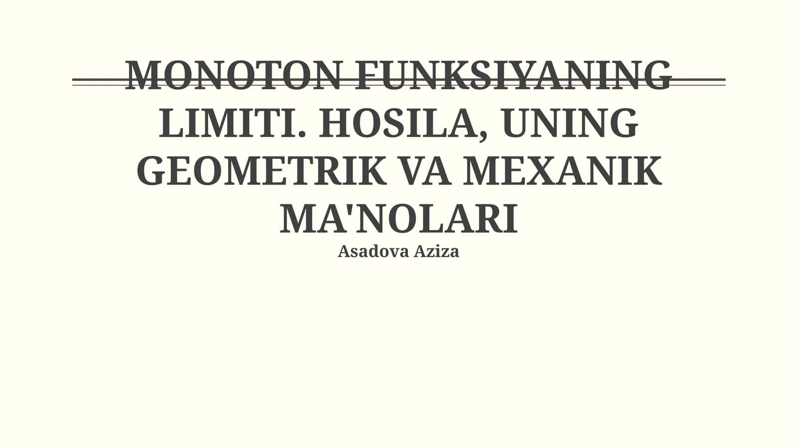 Monoton funksiyaning limiti