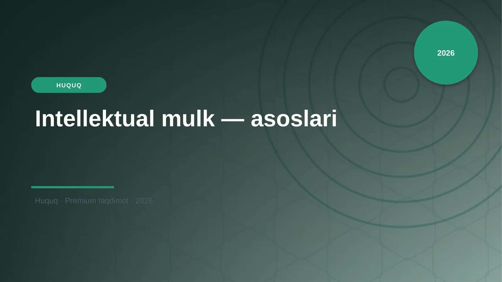 Intellektual mulk — asoslari