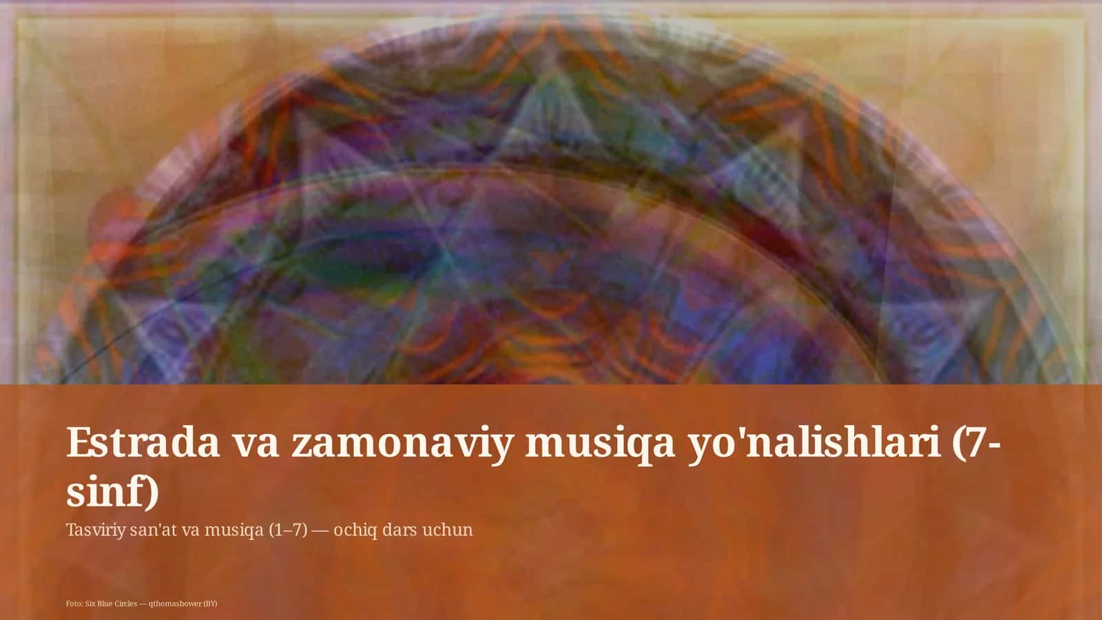 Estrada va zamonaviy musiqa yo'nalishlari (7-sinf)
