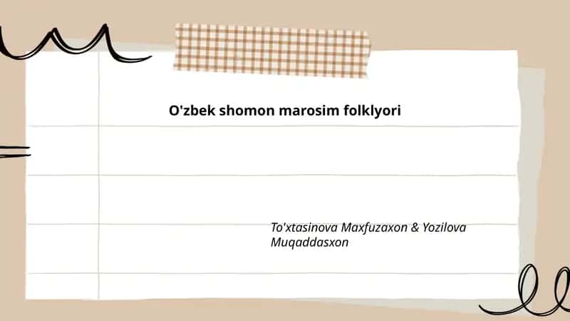 O'zbek shomon marosim folklyori