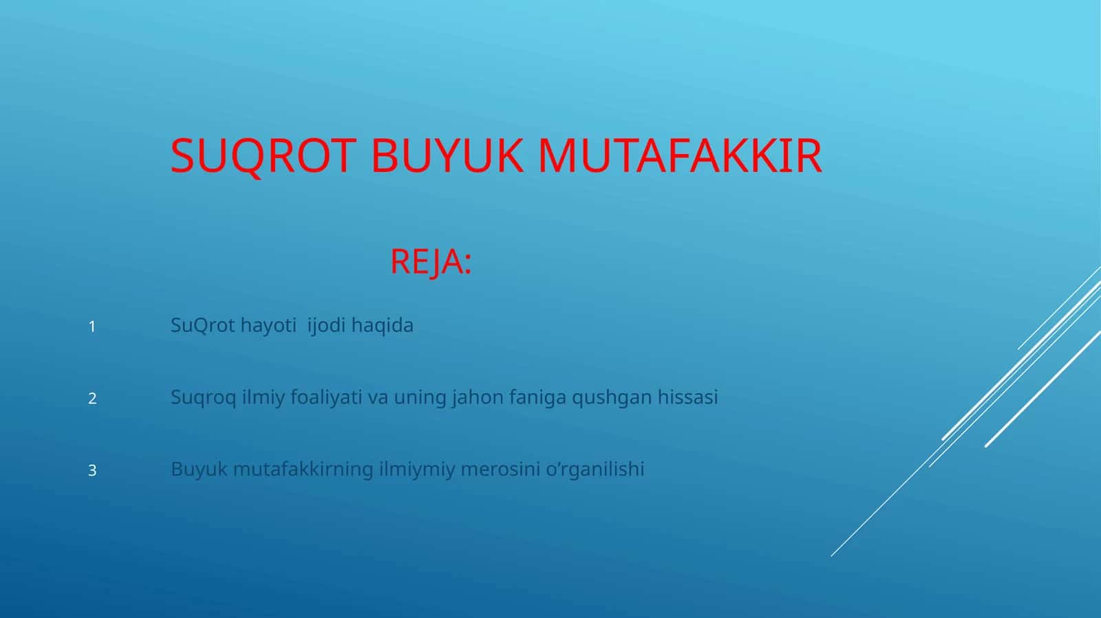 SUQROT BUYUK MUTAFAKKIRREJA