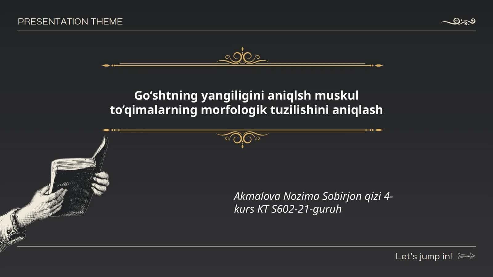 Go’shtning yangiligini aniqlsh muskul to’qimalarning morfologik tuzilishini aniqlash
