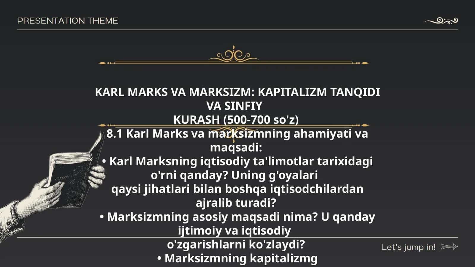 KARL MARKS VA MARKSIZM: KAPITALIZM TANQIDI VA SINFIY KURASH