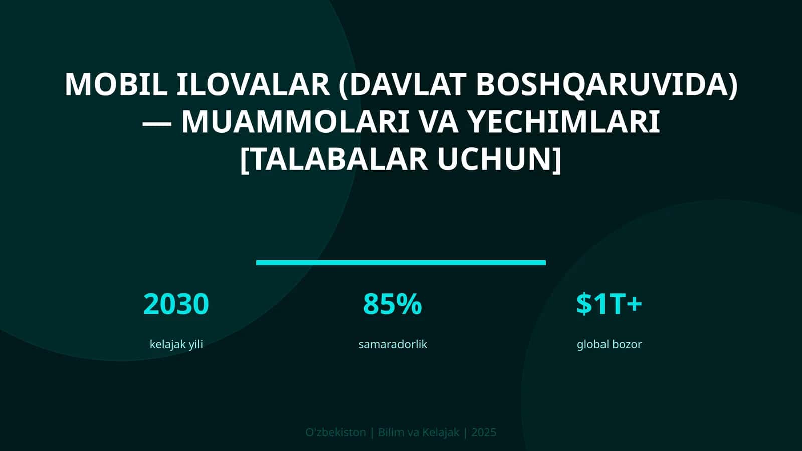 Mobil ilovalar (davlat boshqaruvida) — muammolari va yechimlari [talabalar uchun]