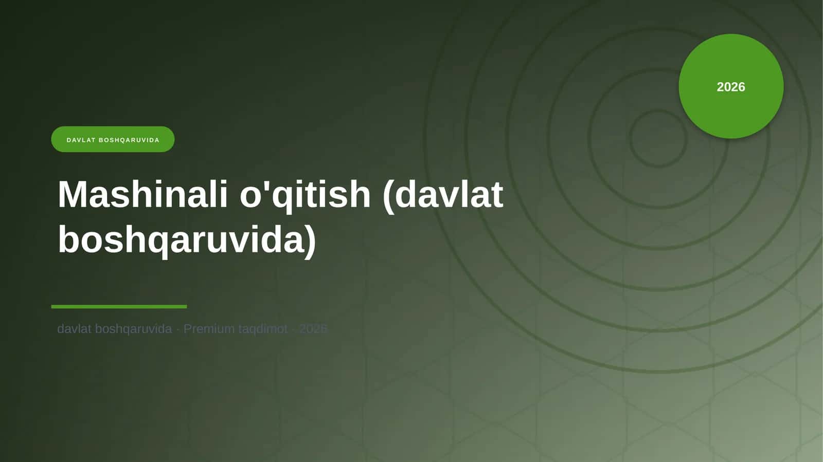Mashinali o'qitish (davlat boshqaruvida)