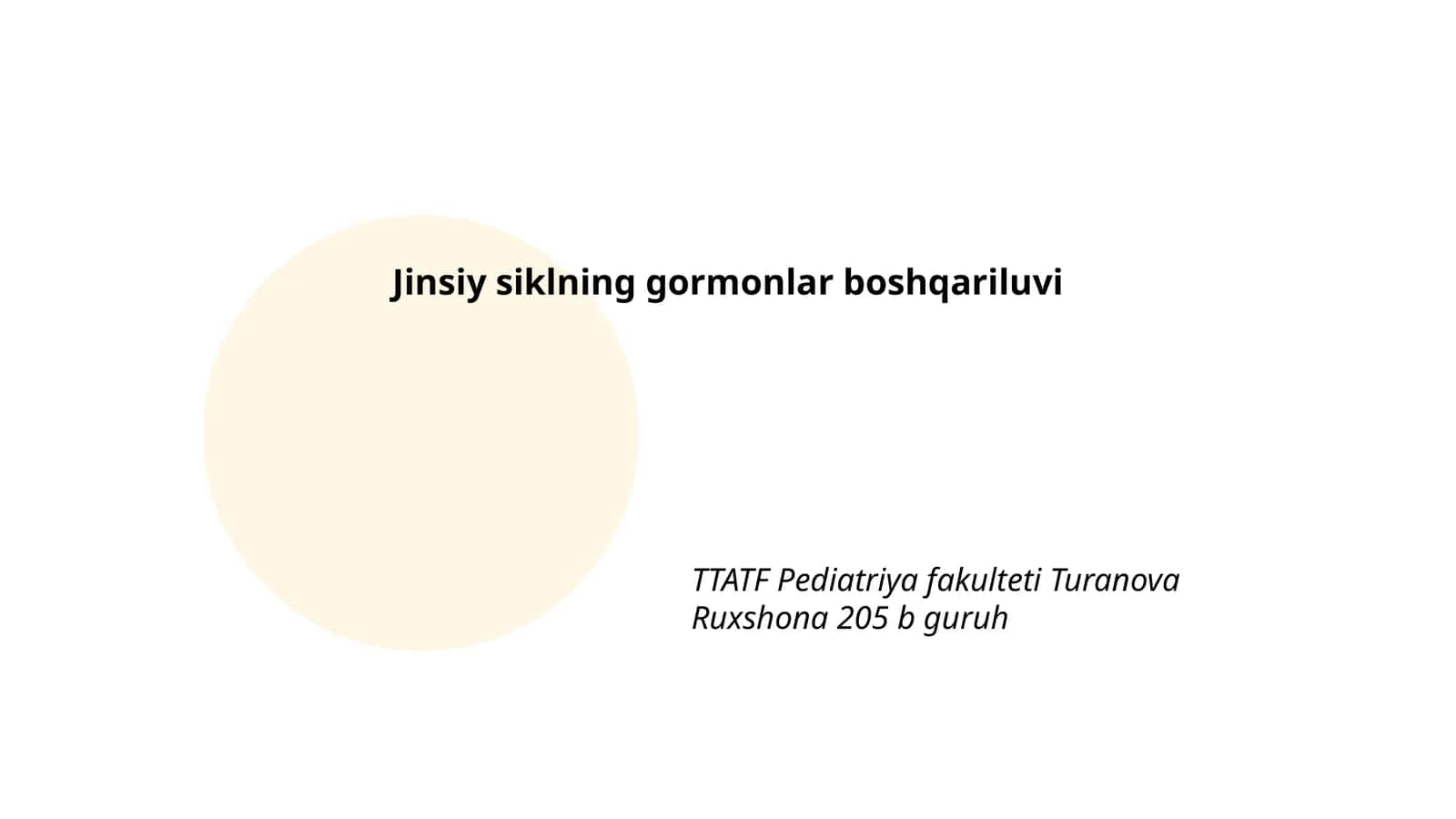 Jinsiy siklning gormonlar boshqariluvi