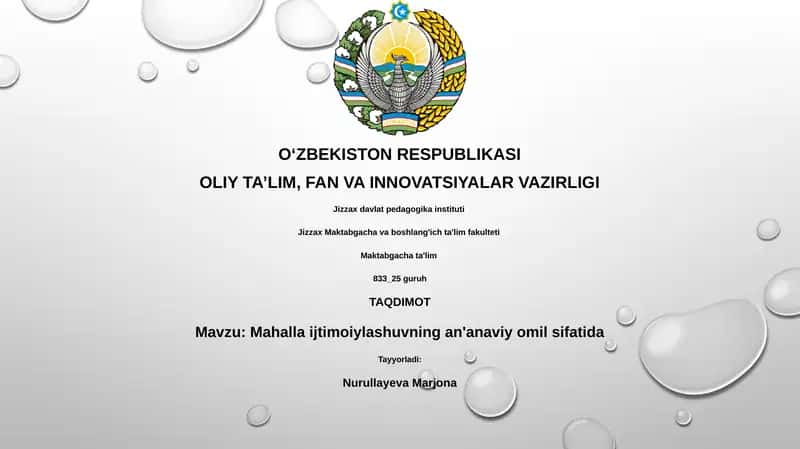 Mahalla ijtimoiylashuvning an'anaviy omil sifatida