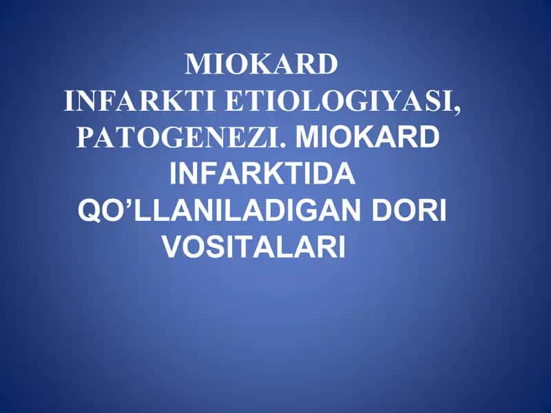 MIOKARD INFARKTI