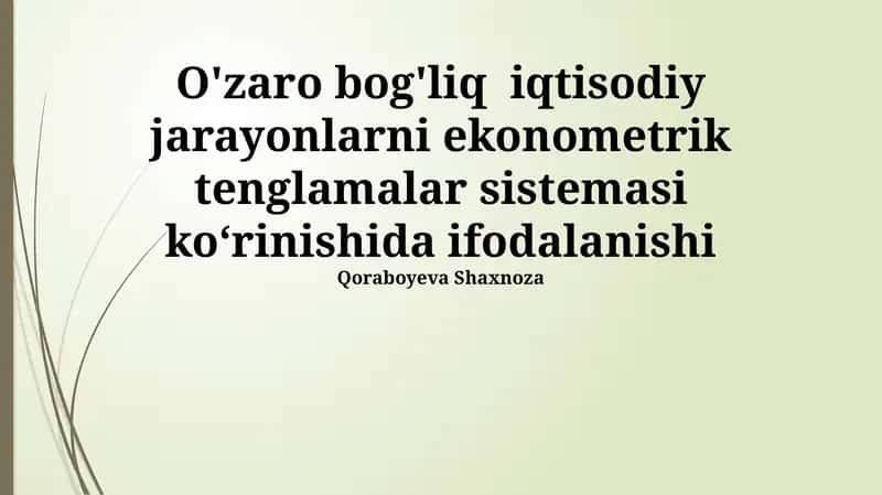 Ekonometrik tenglamalar tizimi