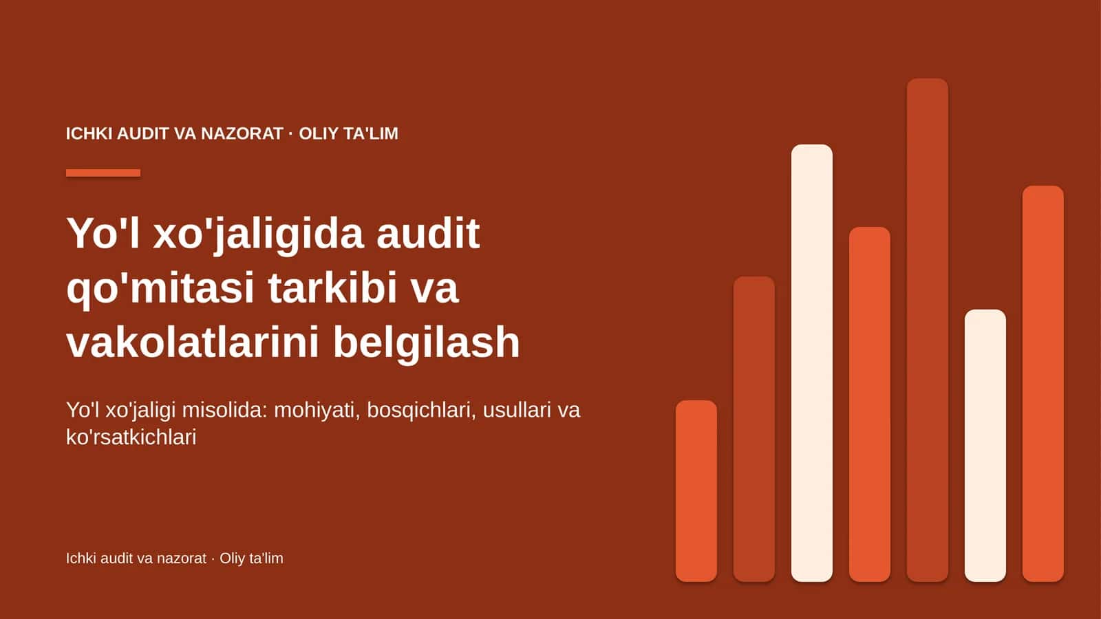 yo'l xo'jaligida audit qo'mitasi tarkibi va vakolatlarini belgilash 2910