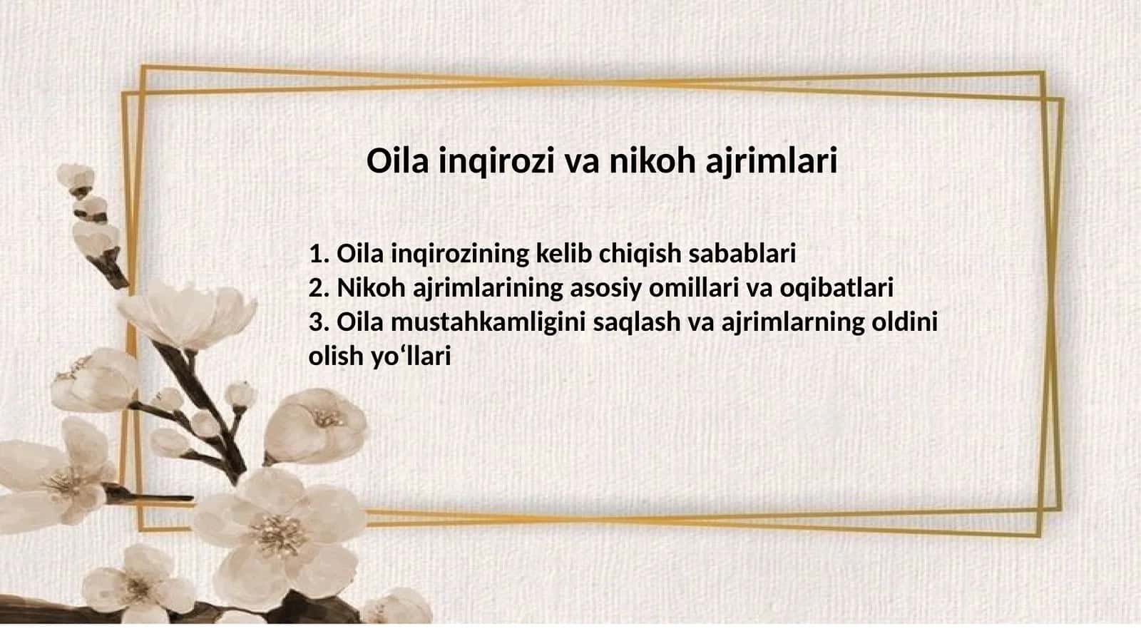 Oila inqirozi va nikoh ajrimlari