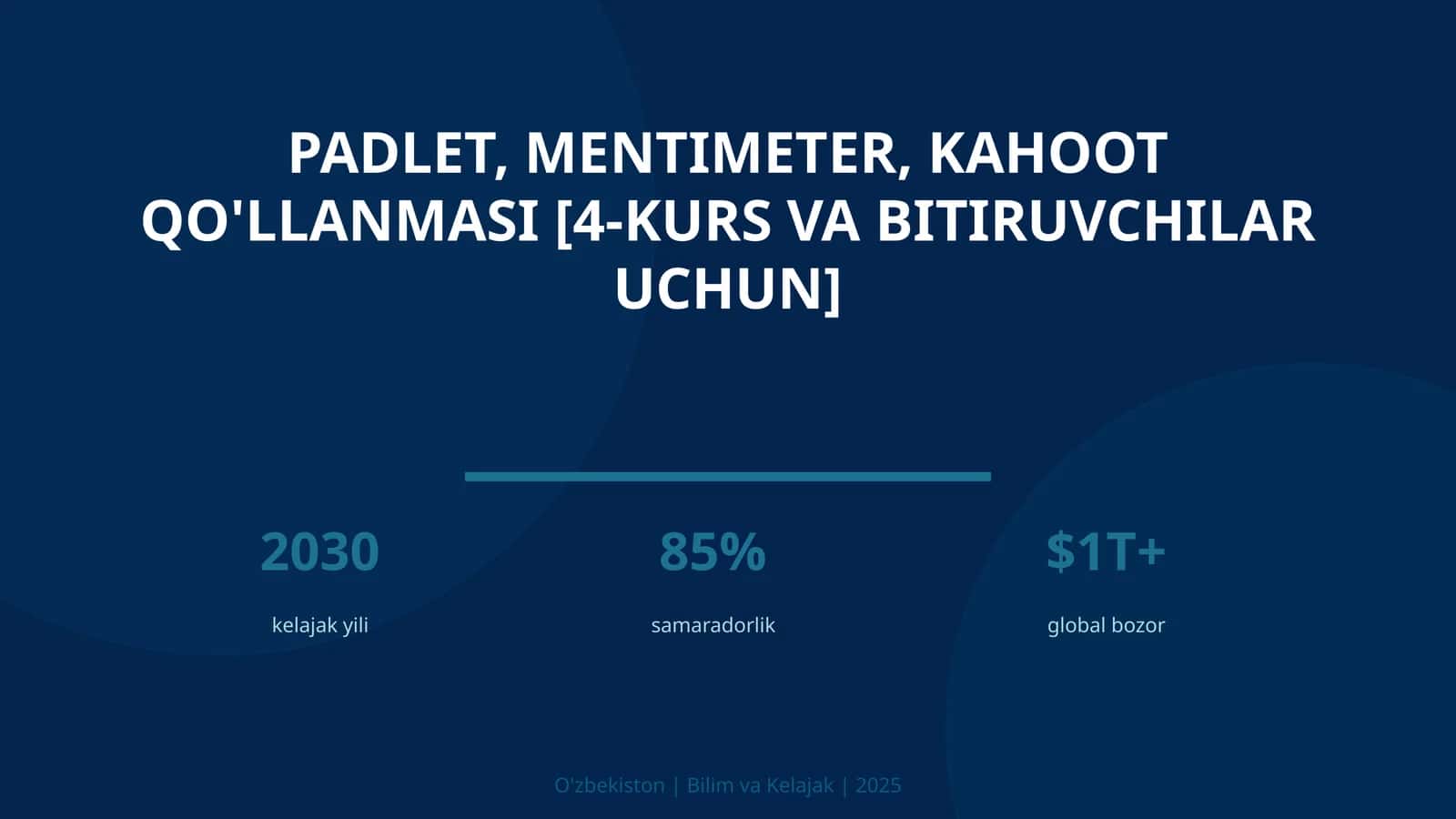 Padlet, Mentimeter, Kahoot qo'llanmasi [4-kurs va bitiruvchilar uchun]