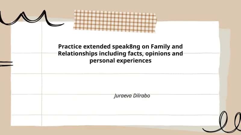 Family and Relationships Speaking Practice
