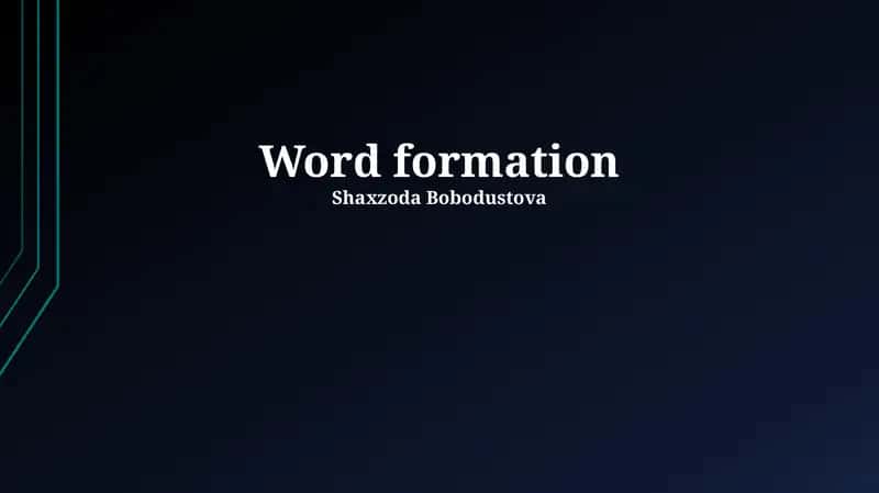 Word formation