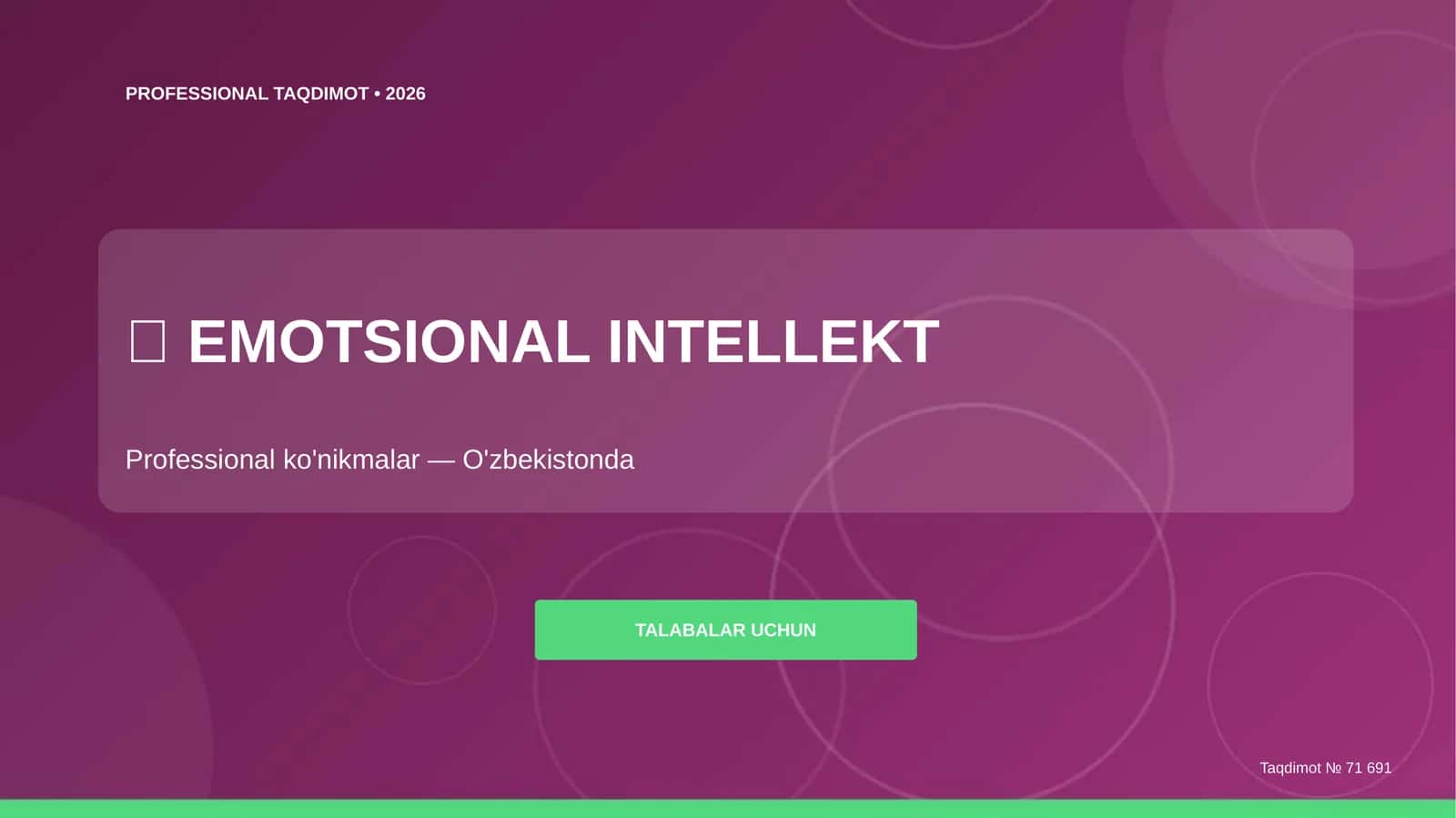 Emotsional intellekt: professional ko'nikmalar (O'zbekistonda) [talabalar uchun]
