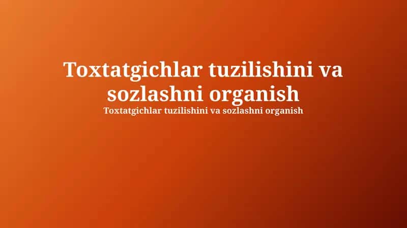 Sovutgichning Asosiy Qismlari va Konfiguratsiyasi