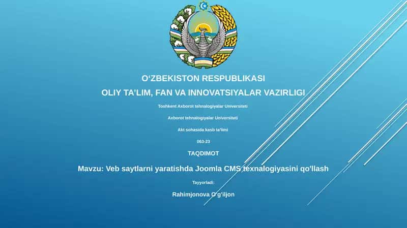 Veb saytlarni yaratishda Joomla CMS texnalogiyasini qo'llash