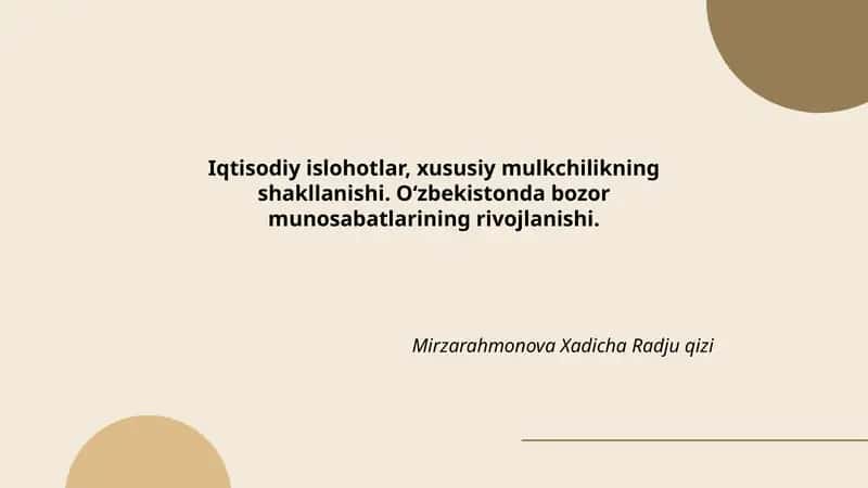 Iqtisodiy islohotlar