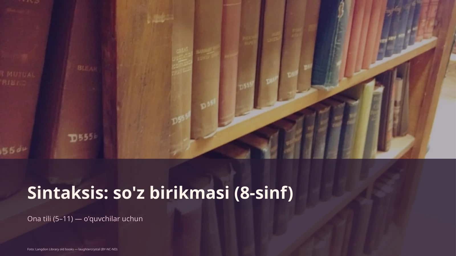 Sintaksis: so'z birikmasi (8-sinf)
