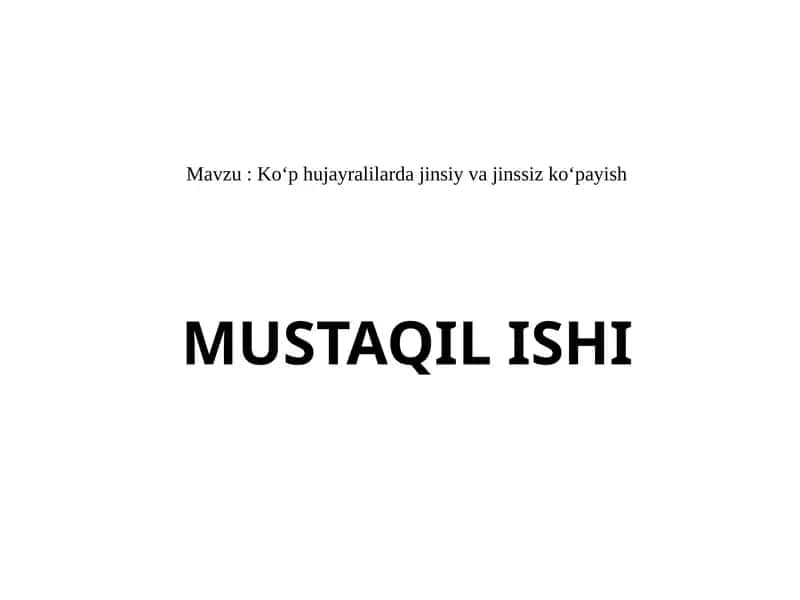Koʻphujayralilardajinsiyvajinssizkoʻpayish