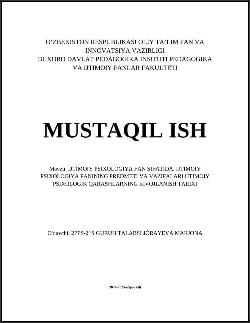 IJTIMOIY PSIXOLOGIYA