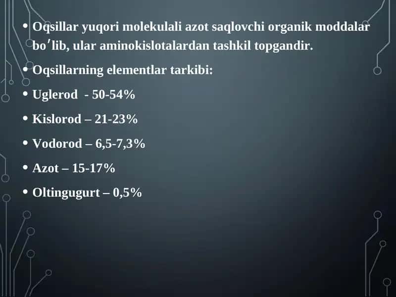Oqsillar va peptidlar